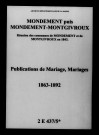 Mondement-Montgivroux. Publications de mariage, mariages 1863-1892