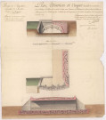 RN 3. Plan élévation et coupes d'un pont à reconsrtruire après le village de l'Epine sur la rivière de Vesle, entre Chaalons et Ste Menehould, 1784.
