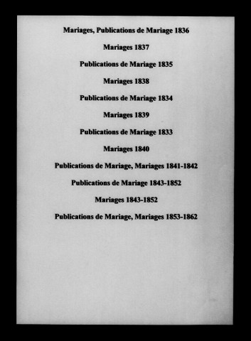 Linthes. Publications de mariage, mariages an XI-1862