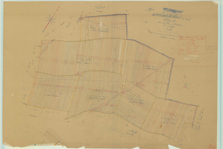 Saint-Hilaire-le-Grand (51486). Section B2 échelle 1/2000, plan mis à jour pour 1935, plan non régulier (papier)