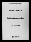 Saint-Gibrien. Publications de mariage an XII-1901