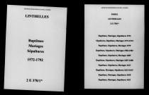 Linthelles. Baptêmes, mariages, sépultures 1572-1792
