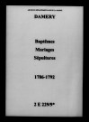 Damery. Baptêmes, mariages, sépultures 1786-1792