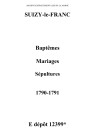 Suizy-le-Franc. Baptêmes, mariages, sépultures 1790-1791