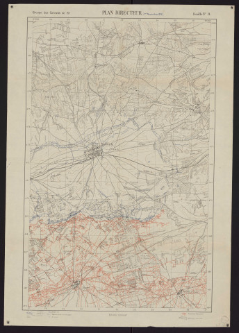 Plan directeur : Feuille n°11. Service géographique de l'Armée. 1915 