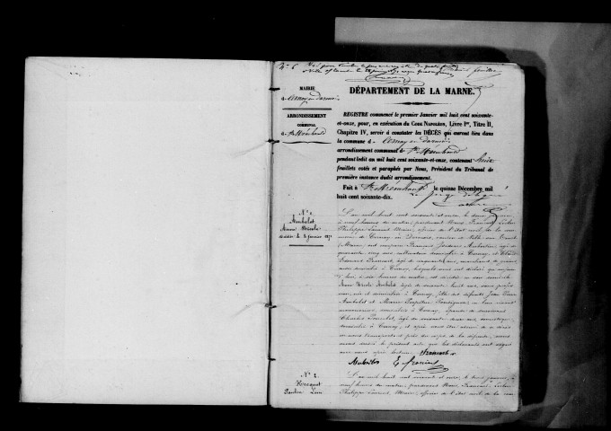 Cernay-en-Dormois. Décès 1871-1891