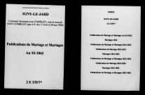 Igny-le-Jard. Publications de mariage, mariages an XI-1862