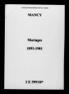 Mancy. Mariages 1893-1901