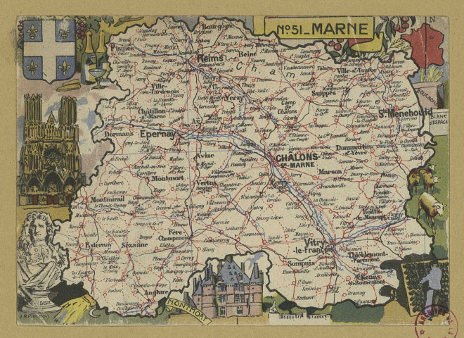 CHÂLONS-EN-CHAMPAGNE. N° 51- Marne. Paris [Blondel la Rougery]. Sans date 