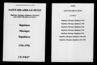 Saint-Hilaire-le-Petit. Baptêmes, mariages, sépultures 1741-1792