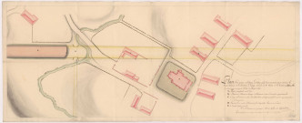 RN 77. Plan d'une partie du village de Vatry qu'il faut traverser pour continuer le grand chemin de Chaalons à Troyes, 1753.