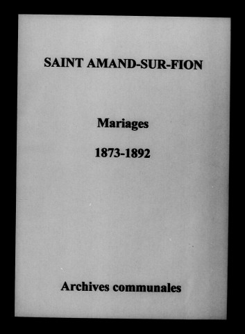 Saint-Amand. Mariages 1873-1892
