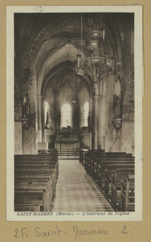 SAINT-MASMES. L'Intérieur de l'Église.
Édition Forget (photot. Daniel DelboyMirecourt).[vers 1954]