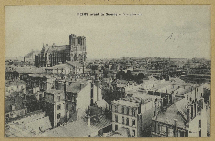 REIMS. Reims avant la guerre - Vue générale.
(51 - Reimsphototypie J. Bienaimé).Sans date