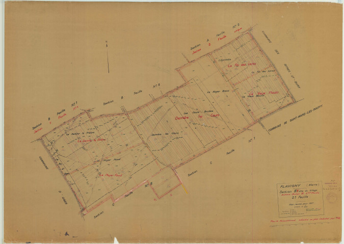 Flavigny (51251). Section Y2 échelle 1/2500, plan mis à jour pour 01/01/1952, non régulier (papier)