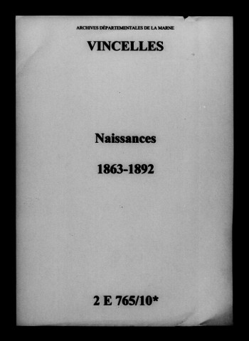 Vincelles. Naissances 1863-1892
