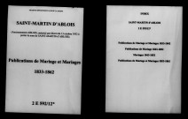 Ablois. Publications de mariage, mariages 1833-1862