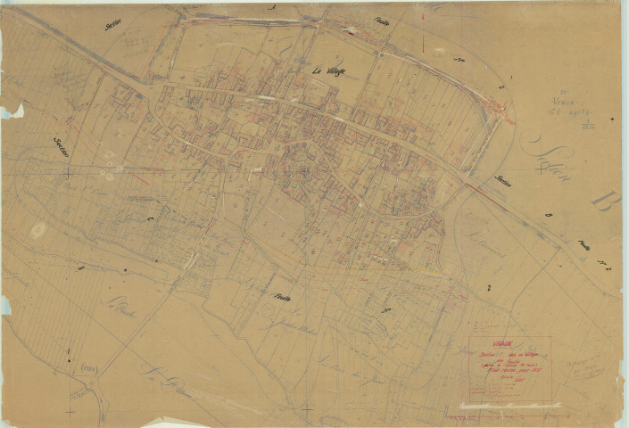 Vraux (51656). Section C1 échelle 1/1250, plan mis à jour pour 1937, plan non régulier (papier)