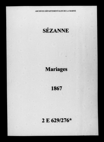 Sézanne. Mariages 1867