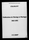 Cramant. Publications de mariage, mariages 1863-1892