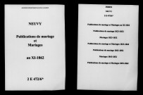 Neuvy. Publications de mariage, mariages an XI-1862
