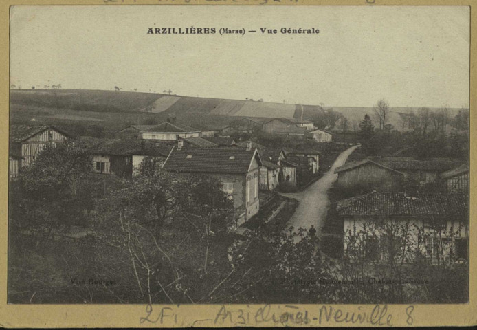 ARZILLIÈRES-NEUVILLE. Vue générale / Rougomaille, Photographe à Chalon-sur-Saône.