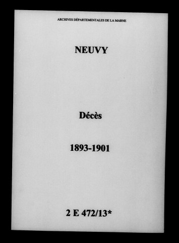Neuvy. Décès 1893-1901