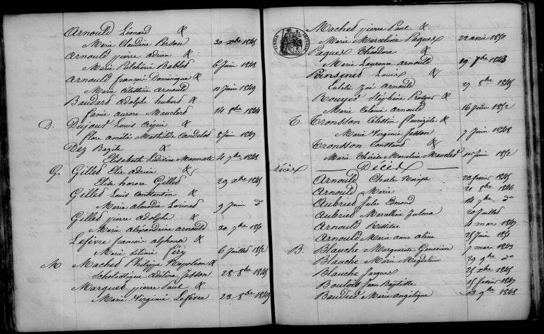 Cuperly. Table décennale 1843-1852