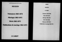 Muizon. Naissances, mariages, décès, publications de mariage 1863-1872