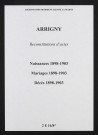Arrigny. Naissances, mariages, décès 1898-1903 (reconstitutions)