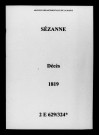 Sézanne. Décès 1819