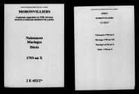 Moronvilliers. Naissances, mariages, décès 1793-an X