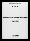 Mancy. Publications de mariage, mariages 1863-1892
