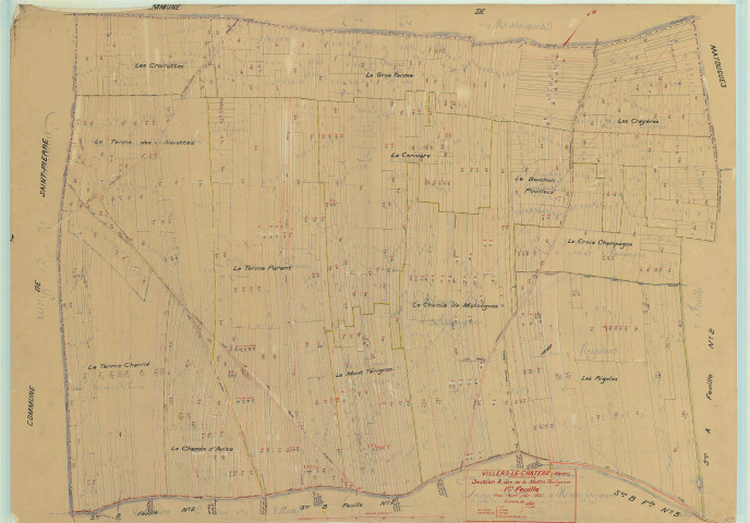 Villers-le-Château (51634). Section A1 échelle 1/2500, plan mis à jour pour 1935, plan non régulier (papier)