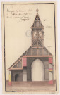 Coupe du nouveau clocher et beffroy à faire à l'église de Normée, 1774.