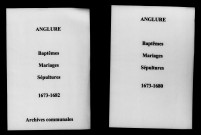 Anglure. Baptêmes, mariages, sépultures 1673-1682