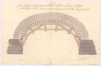 Route n° 4 de Paris à Strasbourg : construction du pont de la porte de Vaux à Vitry-le-François, 1748.