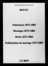 Bouzy. Naissances, mariages, décès, publications de mariage 1873-1882