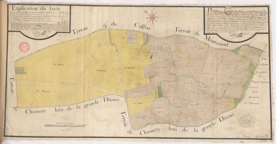 Plan de la première partie du Ban de la petite dixme au terroir de Chamery (1781), Dominique Villain