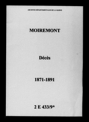Moiremont. Décès 1871-1891