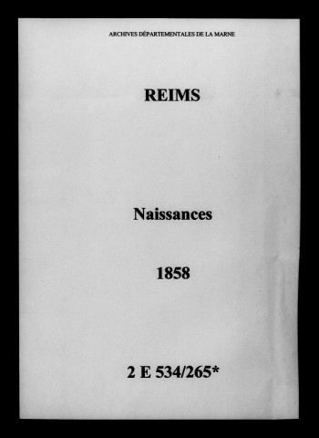 Reims. Naissances 1858