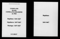 Conflans. Baptêmes, mariages, sépultures 1641-1667