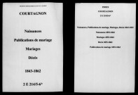 Courtagnon. Naissances, mariages, décès, publications de mariage 1853-1862