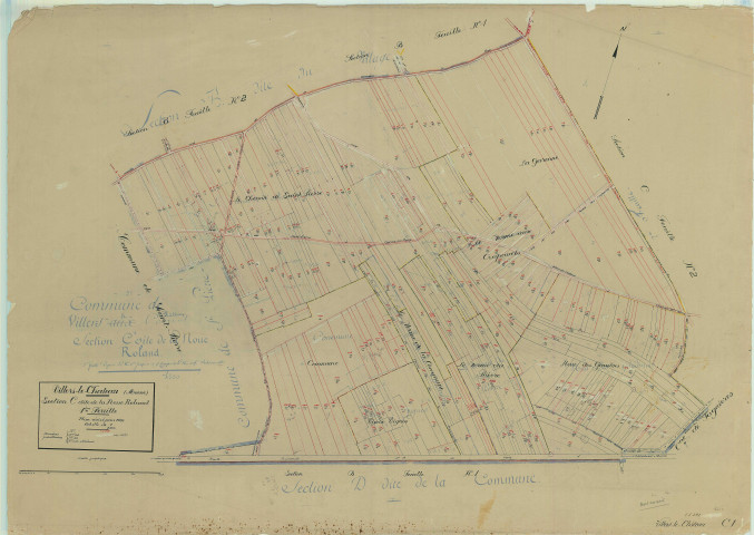 Villers-le-Château (51634). Section C1 2 échelle 1/2500, plan mis à jour pour 1935, plan non régulier (papier)