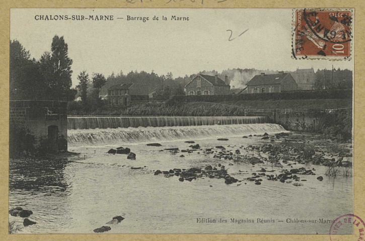 CHÂLONS-EN-CHAMPAGNE. Barrage de la Marne. Châlons-sur-Marne Editions des Magasins Réunis. Sans date 