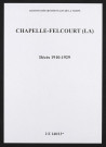 Chapelle-Felcourt (La). Décès 1910-1929