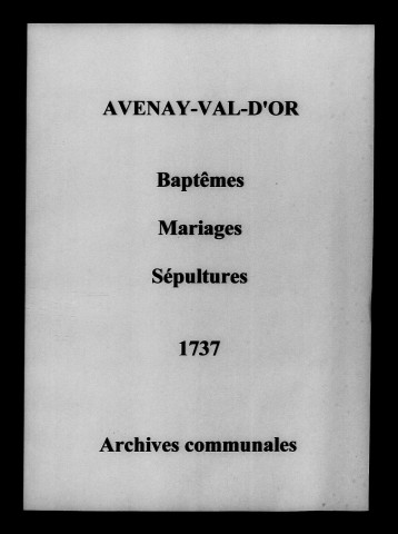 Avenay. Baptêmes, mariages, sépultures 1737