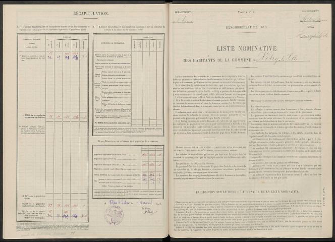 Vitry-la-Ville. Dénombrement de la population 1946