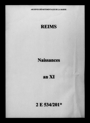 Reims. Naissances an XI