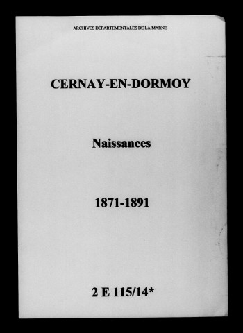 Cernay-en-Dormois. Naissances 1871-1891